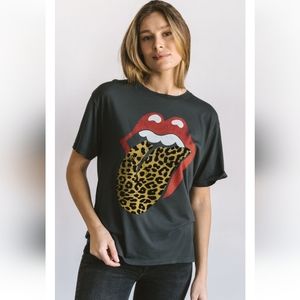 Rolling Stones Leopard Tongue Boyfriend Tee